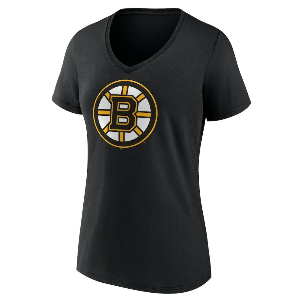 NHL Black Boston Bruins Women's Team Logo V-Neck T-Shirt