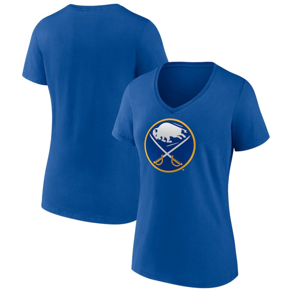 NHL Royal Buffalo Sabres Women's Team Logo V-Neck T-Shirt