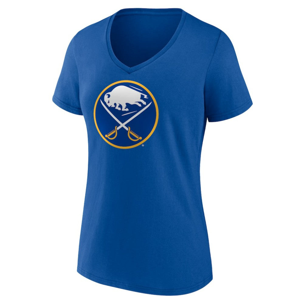 NHL Royal Buffalo Sabres Women's Team Logo V-Neck T-Shirt