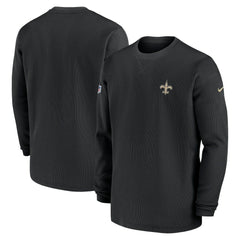 2023 Sideline Throwback Heavy Brushed Waffle Long Sleeve Top - New Orleans Saints