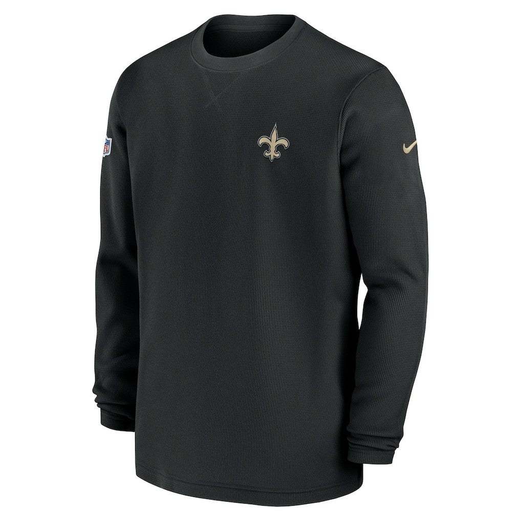 2023 Sideline Throwback Heavy Brushed Waffle Long Sleeve Top - New Orleans Saints
