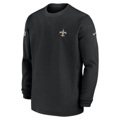 2023 Sideline Throwback Heavy Brushed Waffle Long Sleeve Top - New Orleans Saints