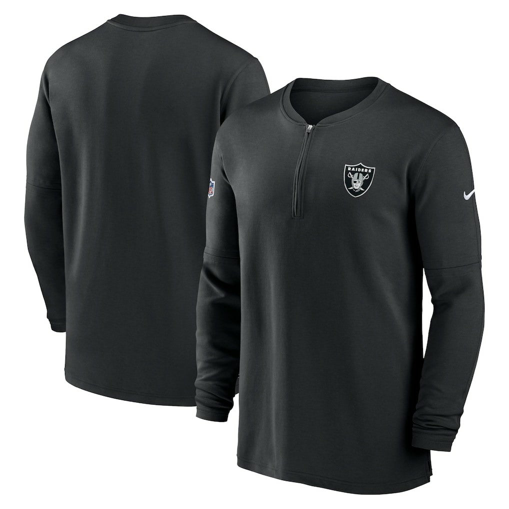 2023 Sideline Performance Long Sleeve Tri-Blend Quarter-Zip Top - Las Vegas Raiders