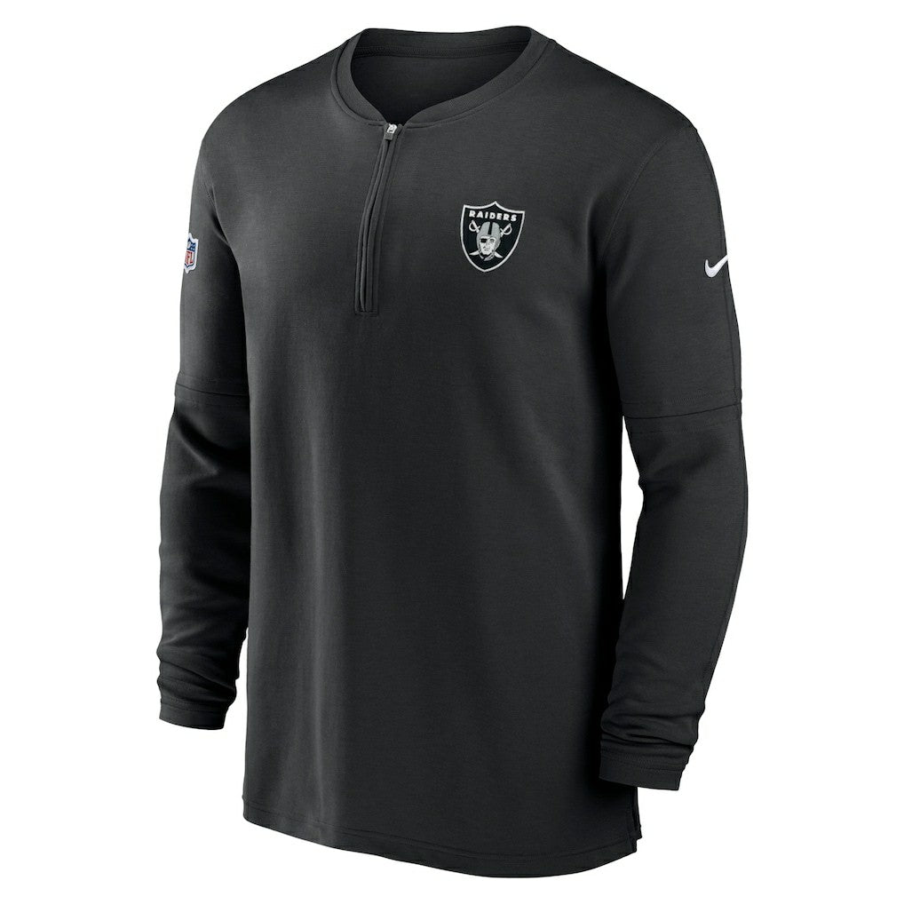 2023 Sideline Performance Long Sleeve Tri-Blend Quarter-Zip Top - Las Vegas Raiders