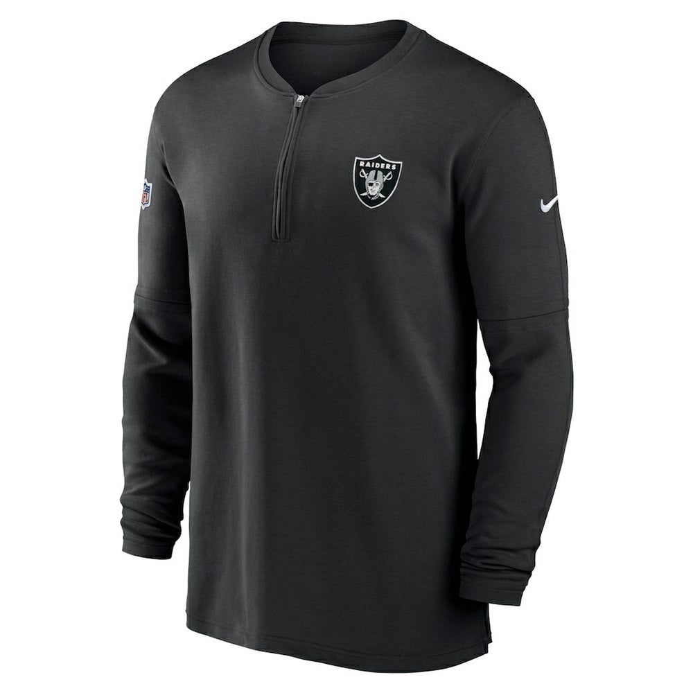 2023 Sideline Performance Long Sleeve Tri-Blend Quarter-Zip Top - Las Vegas Raiders