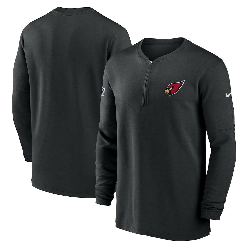 2023 Sideline Performance Long Sleeve Tri-Blend Quarter-Zip Top - Arizona Cardinals