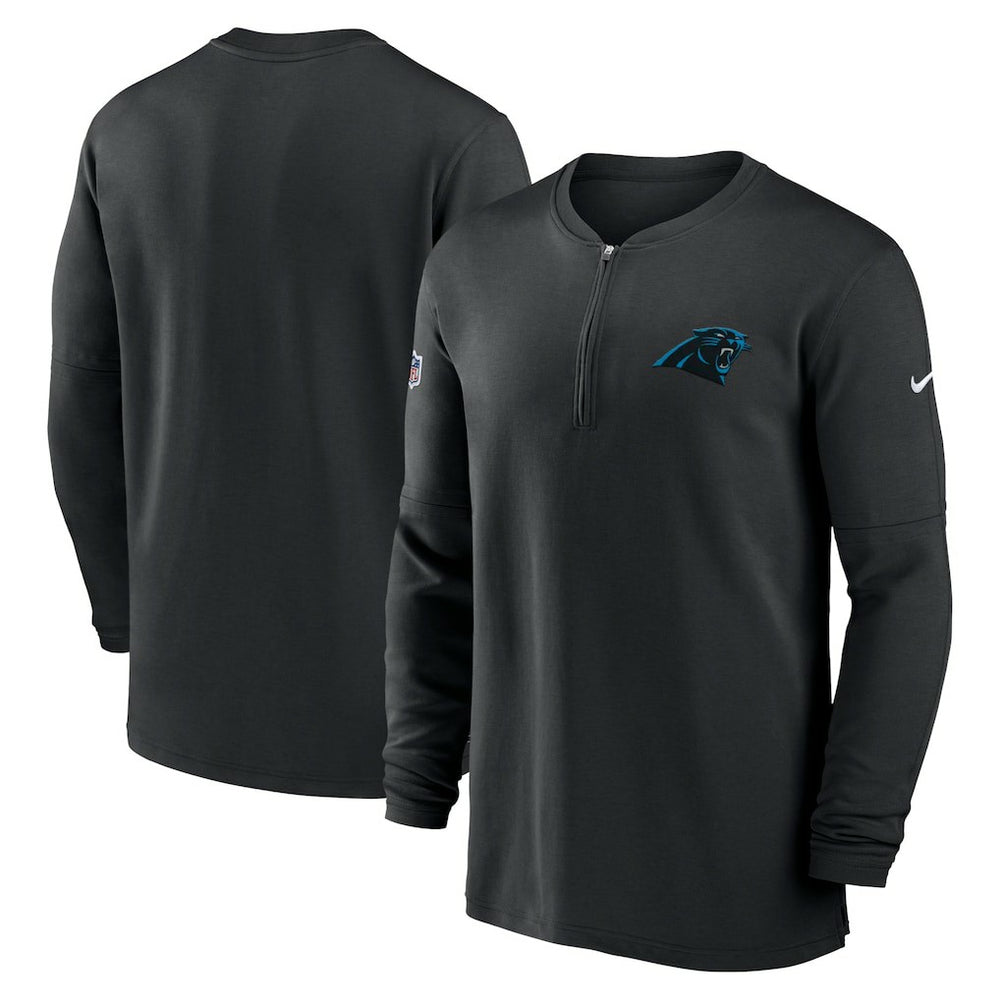 2023 Sideline Performance Long Sleeve Tri-Blend Quarter-Zip Top - Carolina Panthers