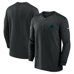 2023 Sideline Performance Long Sleeve Tri-Blend Quarter-Zip Top - Carolina Panthers