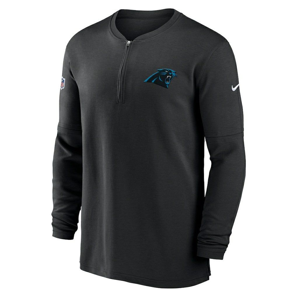2023 Sideline Performance Long Sleeve Tri-Blend Quarter-Zip Top - Carolina Panthers