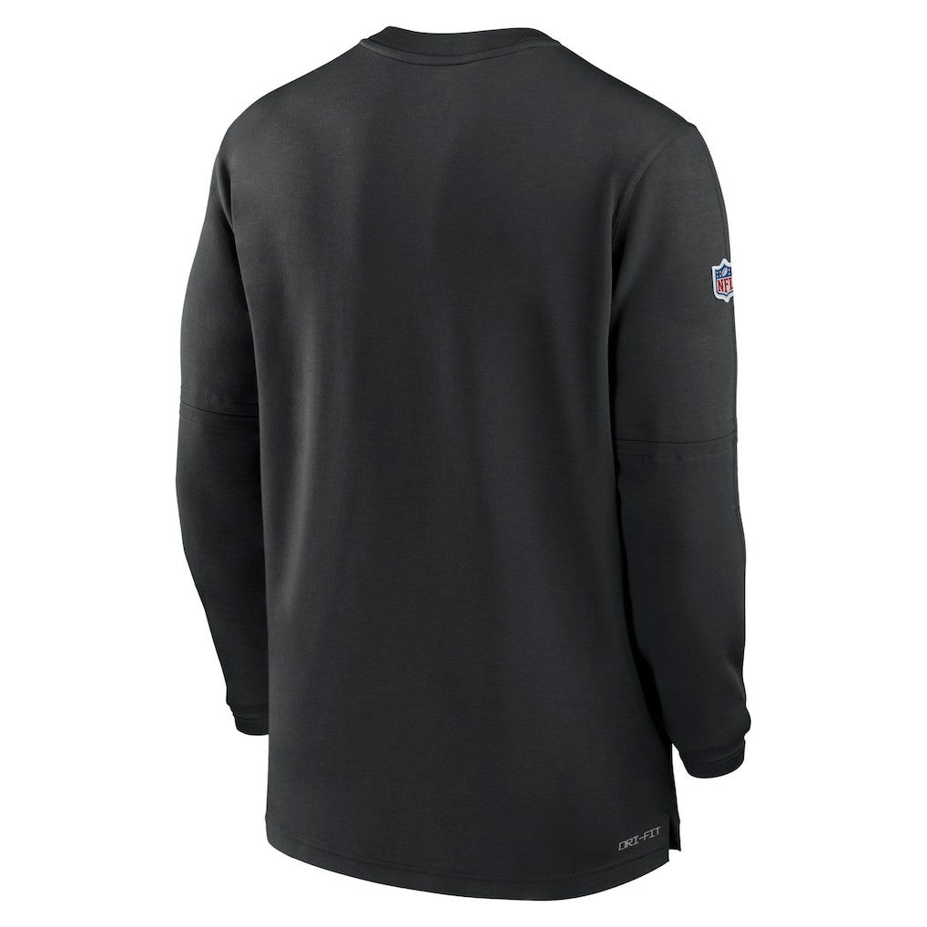 2023 Sideline Performance Long Sleeve Tri-Blend Quarter-Zip Top - Carolina Panthers