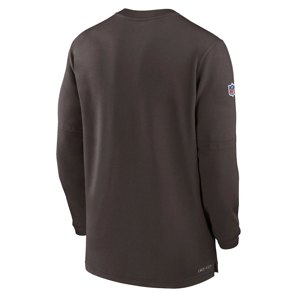 2023 Sideline Performance Long Sleeve Tri-Blend Quarter-Zip Top - Cleveland Browns