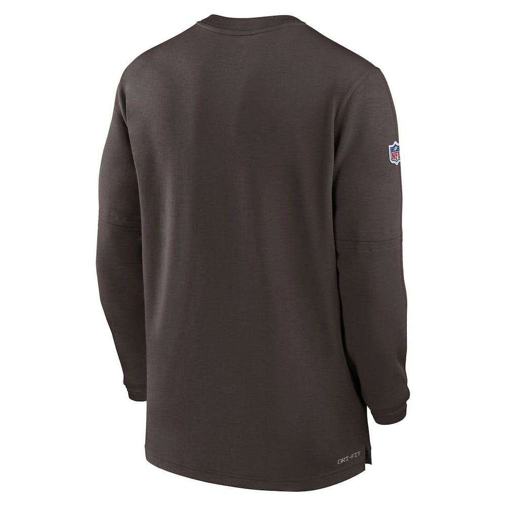 2023 Sideline Performance Long Sleeve Tri-Blend Quarter-Zip Top - Cleveland Browns