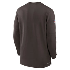 2023 Sideline Performance Long Sleeve Tri-Blend Quarter-Zip Top - Cleveland Browns