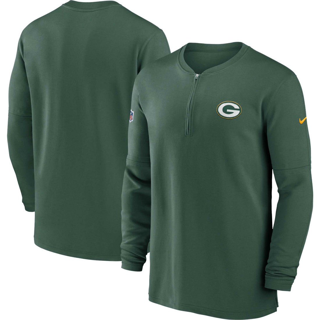 2023 Sideline Performance Long Sleeve Tri-Blend Quarter-Zip Top - Green Bay Packers