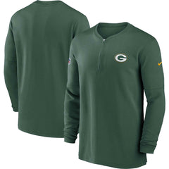 2023 Sideline Performance Long Sleeve Tri-Blend Quarter-Zip Top - Green Bay Packers