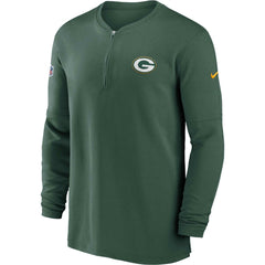 2023 Sideline Performance Long Sleeve Tri-Blend Quarter-Zip Top - Green Bay Packers