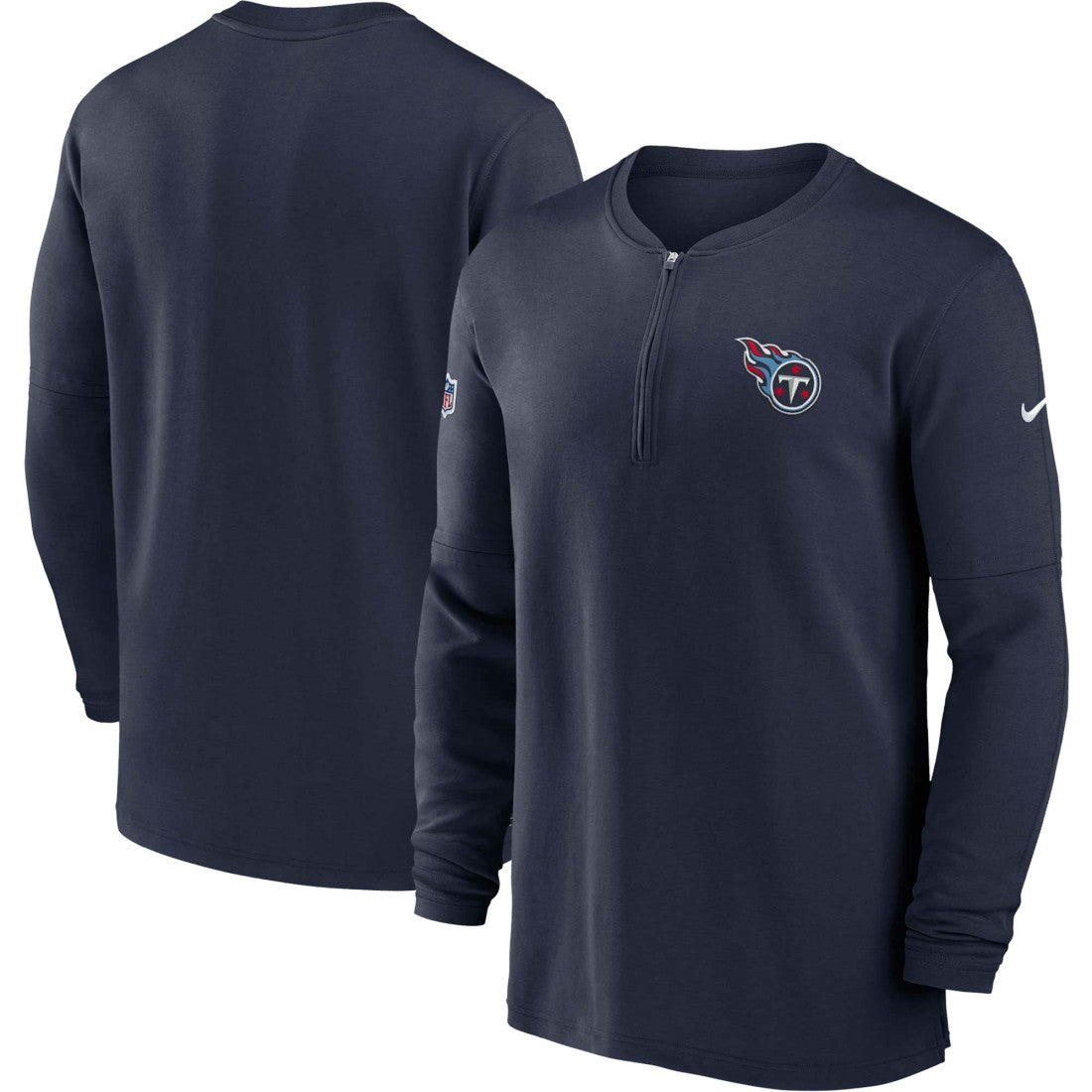 2023 Sideline Performance Long Sleeve Tri-Blend Quarter-Zip Top - Tennessee Titans