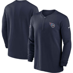 2023 Sideline Performance Long Sleeve Tri-Blend Quarter-Zip Top - Tennessee Titans