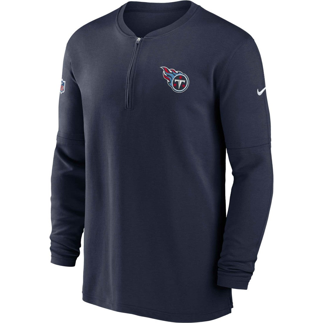 2023 Sideline Performance Long Sleeve Tri-Blend Quarter-Zip Top - Tennessee Titans