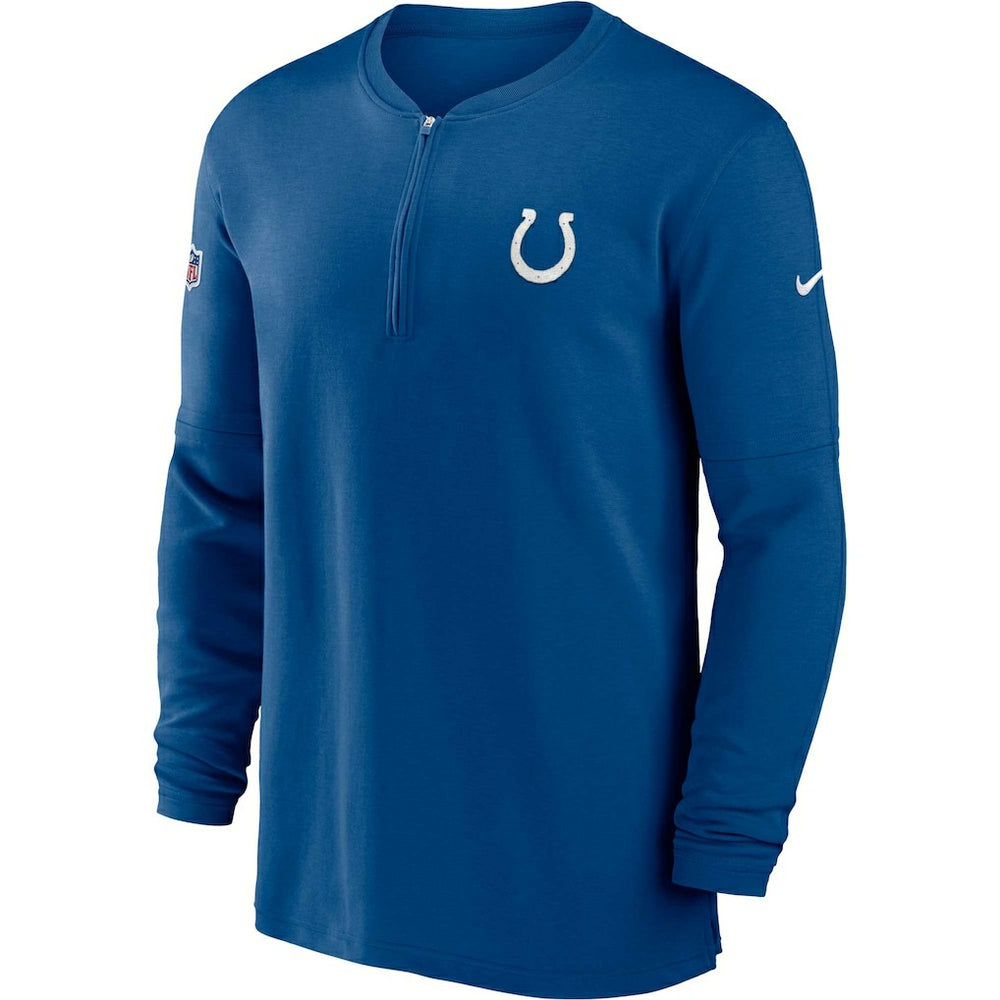 2023 Sideline Performance Long Sleeve Tri-Blend Quarter-Zip Top - Indianapolis Colts