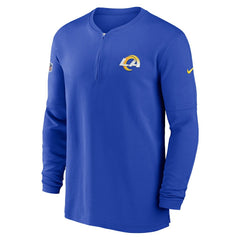 2023 Sideline Performance Long Sleeve Tri-Blend Quarter-Zip Top - Los Angeles Rams