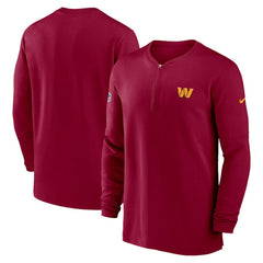 2023 Sideline Performance Long Sleeve Tri-Blend Quarter-Zip Top - Washington Commanders