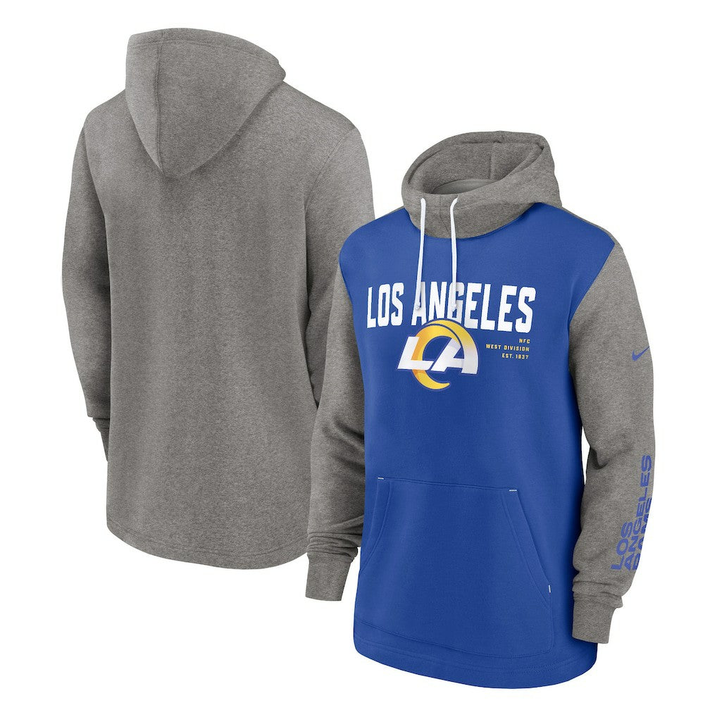 Fashion Color Block Pullover Hoodie - Los Angeles Rams