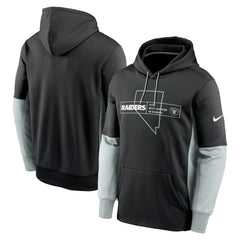 Color Block Fleece Performance Pullover Hoodie - Las Vegas Raiders