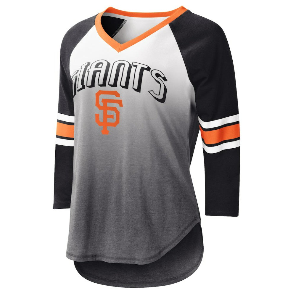 MLB San Francisco Giants G-III 4Her by Carl Banks Women's Lead-Off Raglan 3/4-Sleeve V-Neck T-Shirt