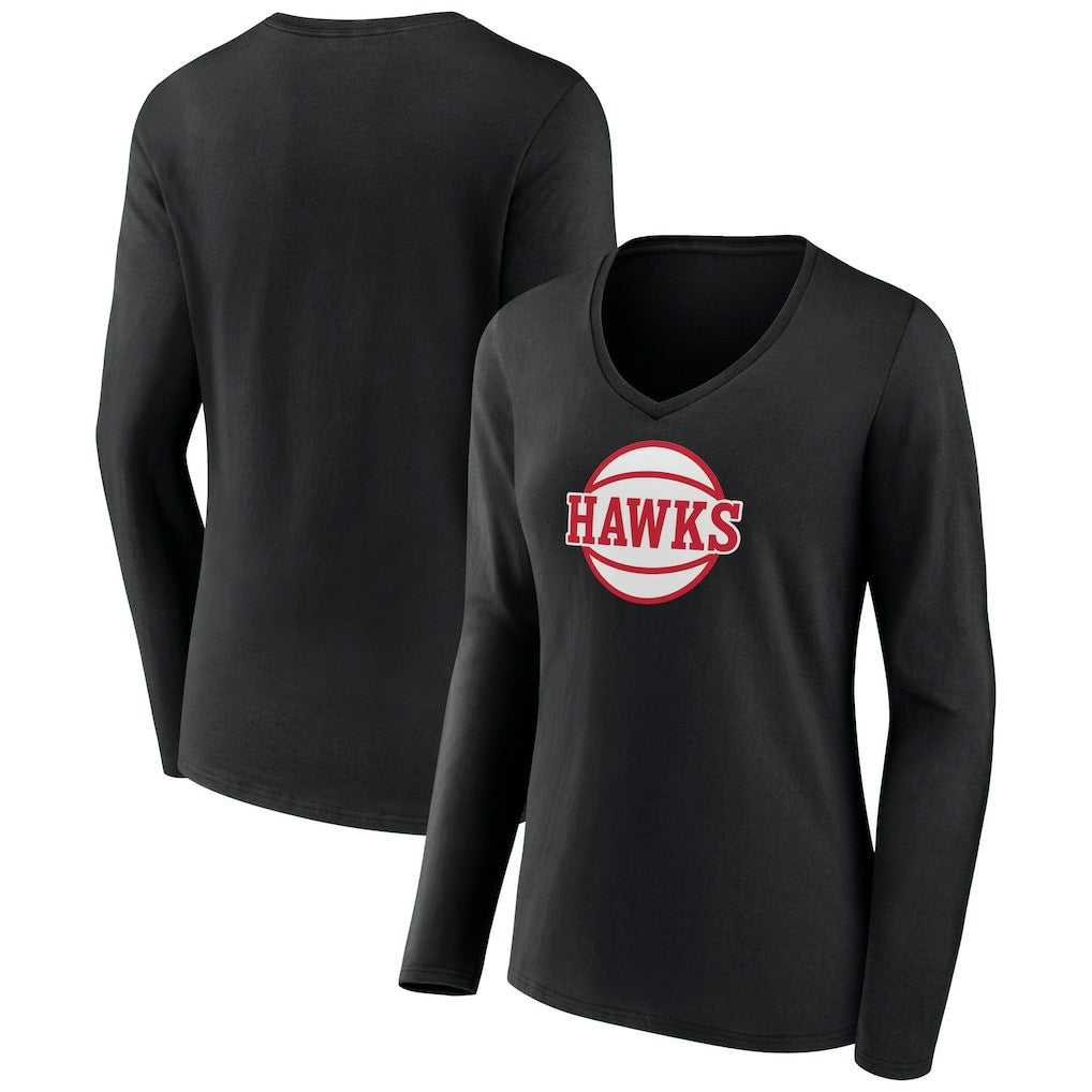 NBA Atlanta Hawks Women's Alternate Logo V-Neck Long Sleeve T-Shirt