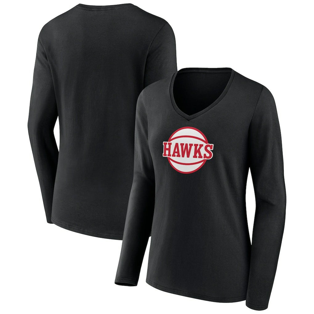 NBA Atlanta Hawks Women's Alternate Logo V-Neck Long Sleeve T-Shirt