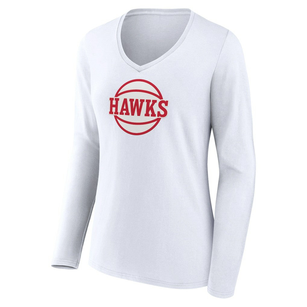 NBA Atlanta Hawks Women's Alternate Logo V-Neck Long Sleeve T-Shirt
