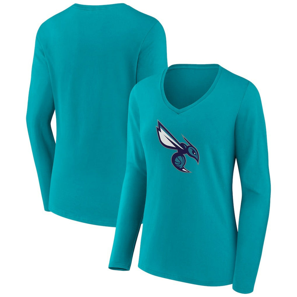NBA Charlotte Hornets Women's Alternate Logo V-Neck Long Sleeve T-Shirt