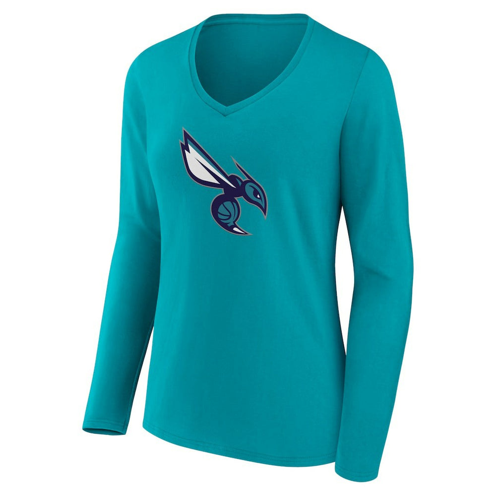 NBA Charlotte Hornets Women's Alternate Logo V-Neck Long Sleeve T-Shirt
