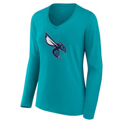 NBA Charlotte Hornets Women's Alternate Logo V-Neck Long Sleeve T-Shirt
