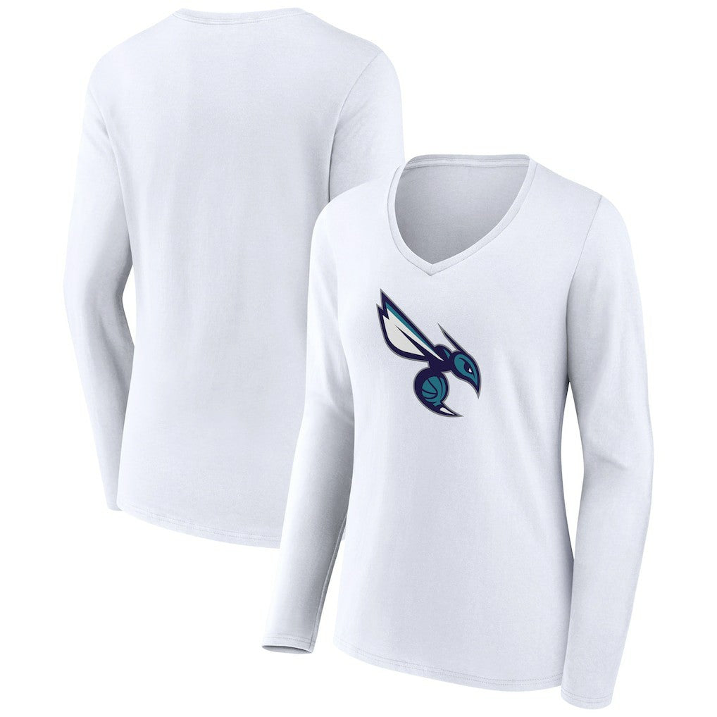NBA Charlotte Hornets Women's Alternate Logo V-Neck Long Sleeve T-Shirt