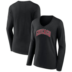 NBA Chicago Bulls Women's Alternate Logo V-Neck Long Sleeve T-Shirt sale