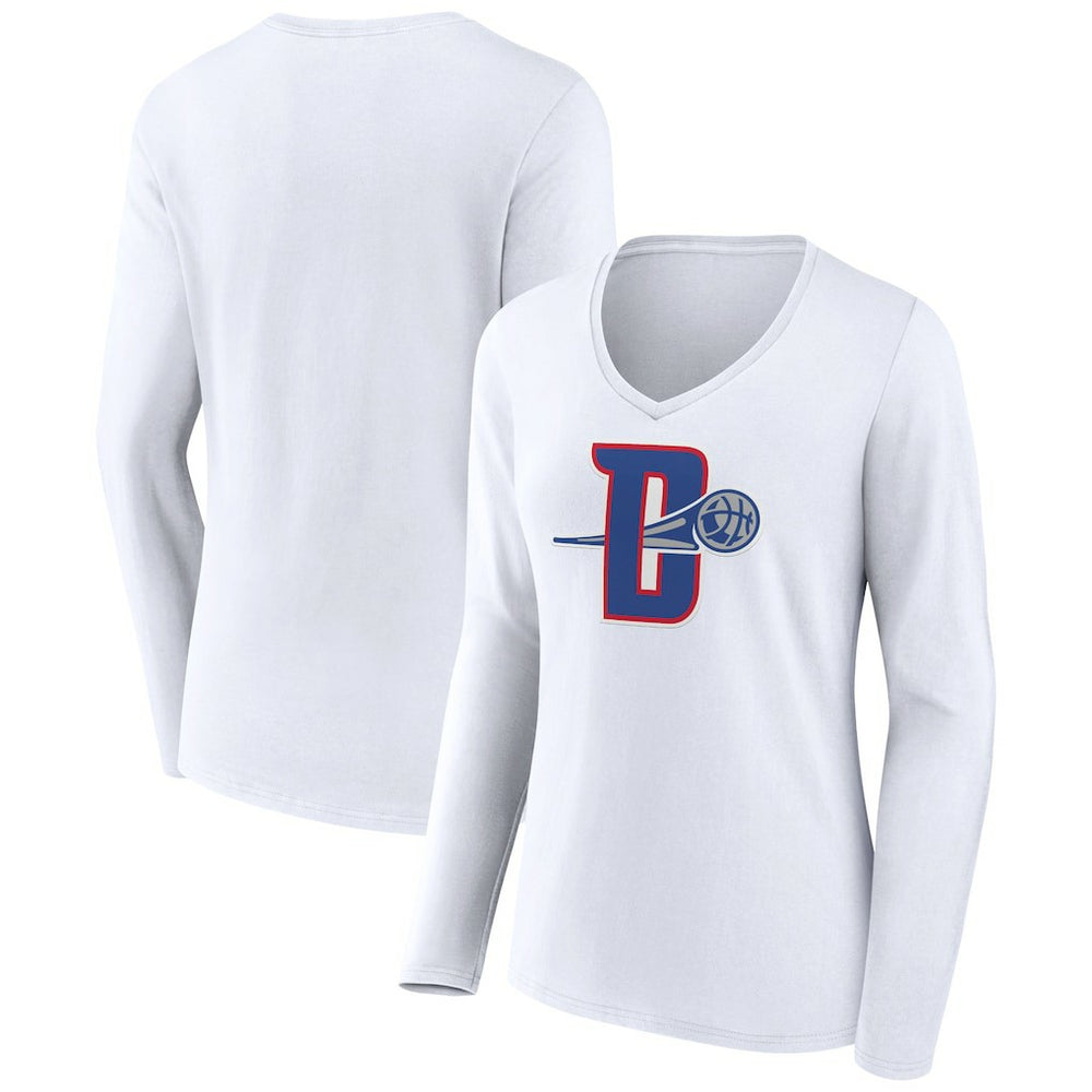 NBA Detroit Pistons Women's Alternate Logo V-Neck Long Sleeve T-Shirt sale