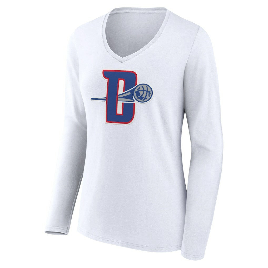 NBA Detroit Pistons Women's Alternate Logo V-Neck Long Sleeve T-Shirt sale
