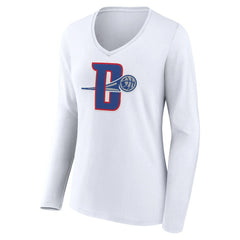 NBA Detroit Pistons Women's Alternate Logo V-Neck Long Sleeve T-Shirt sale