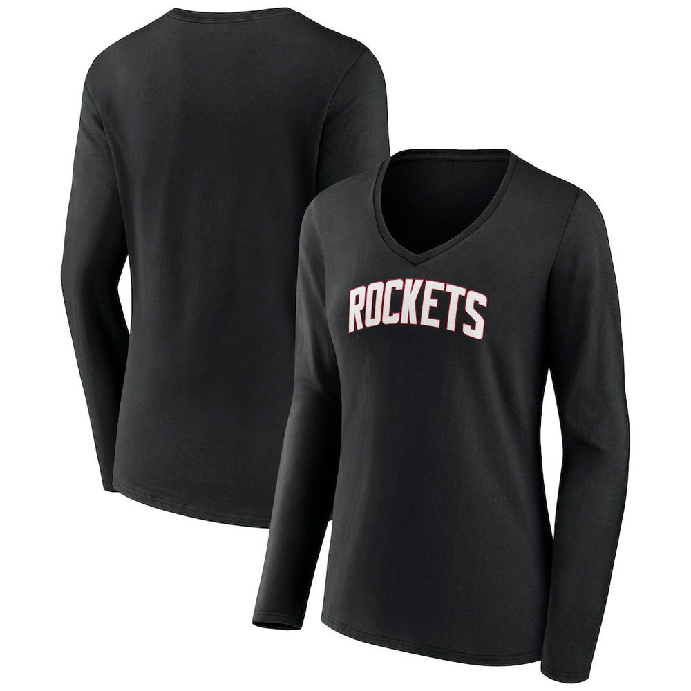 NBA Houston Rockets Women's Alternate Logo V-Neck Long Sleeve T-Shirt