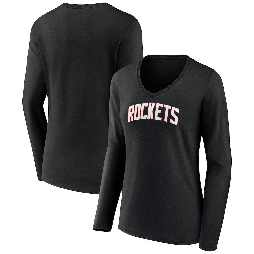 NBA Houston Rockets Women's Alternate Logo V-Neck Long Sleeve T-Shirt