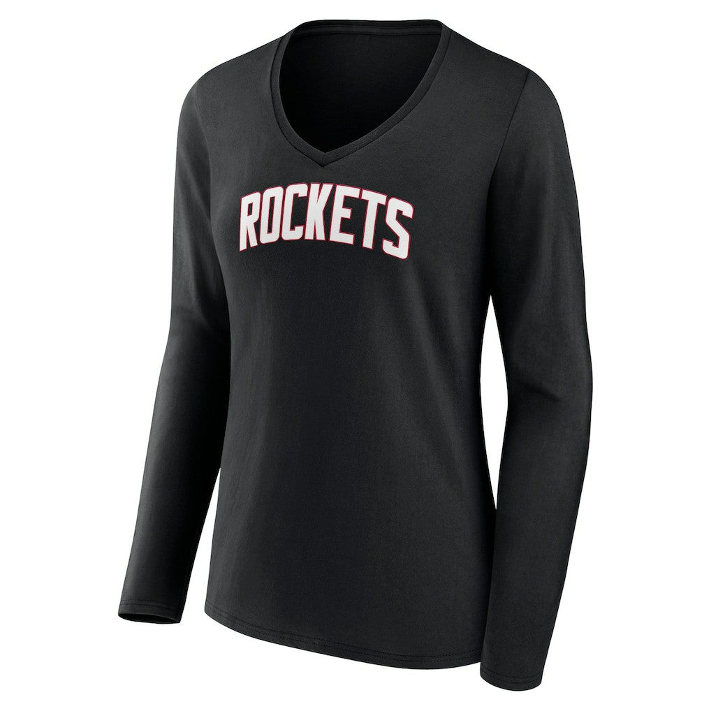 NBA Houston Rockets Women's Alternate Logo V-Neck Long Sleeve T-Shirt