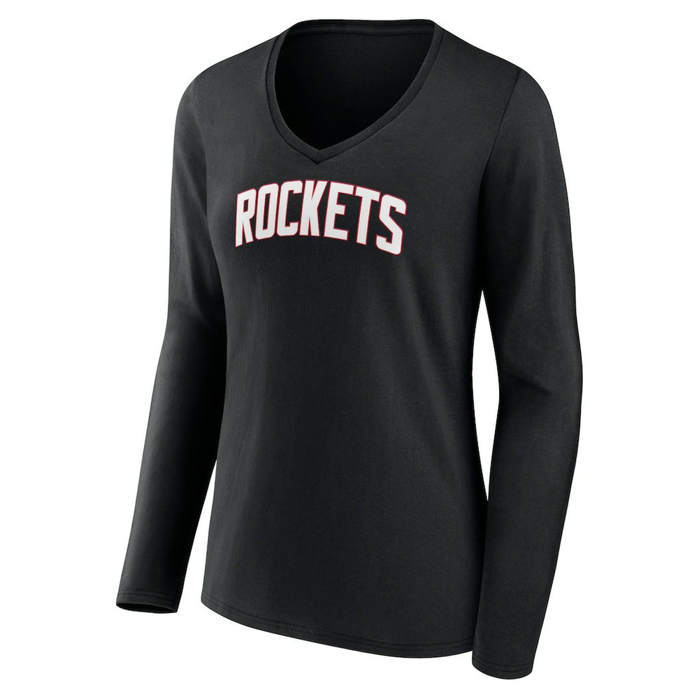 NBA Houston Rockets Women's Alternate Logo V-Neck Long Sleeve T-Shirt