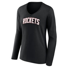 NBA Houston Rockets Women's Alternate Logo V-Neck Long Sleeve T-Shirt