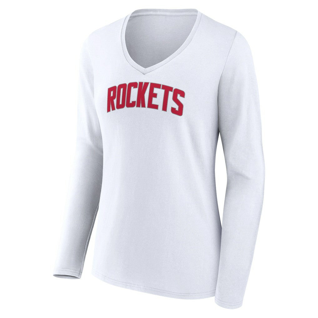 NBA Houston Rockets Women's Alternate Logo V-Neck Long Sleeve T-Shirt