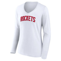 NBA Houston Rockets Women's Alternate Logo V-Neck Long Sleeve T-Shirt