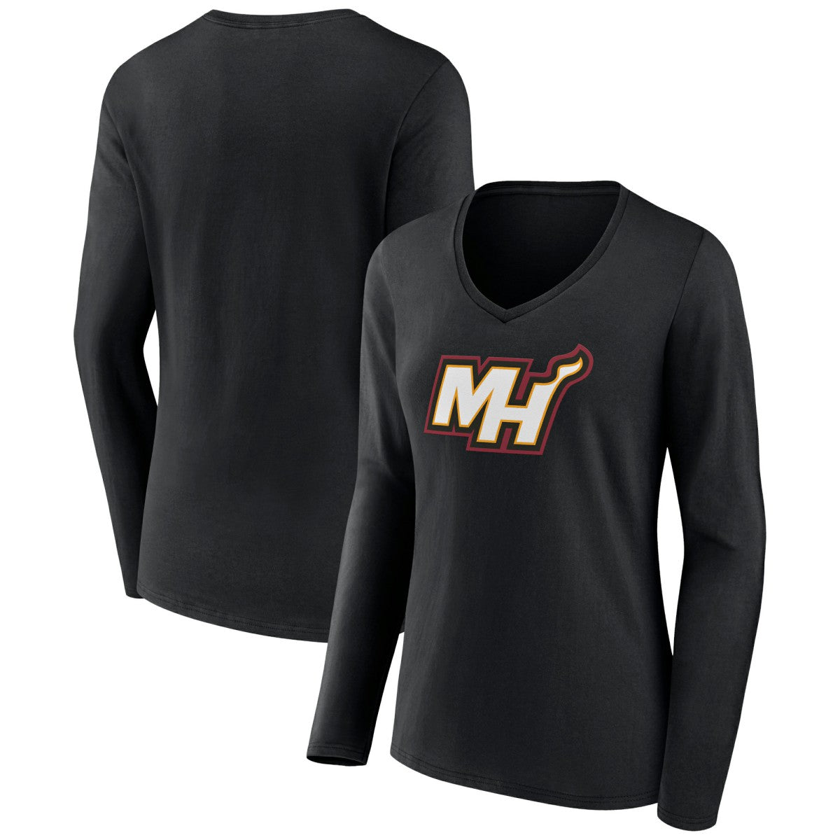 NBA Miami Heat Women's Alternate Logo V-Neck Long Sleeve T-Shirt