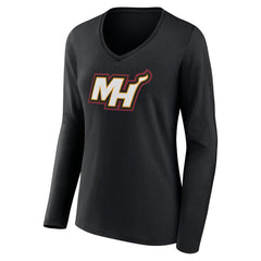 NBA Miami Heat Women's Alternate Logo V-Neck Long Sleeve T-Shirt