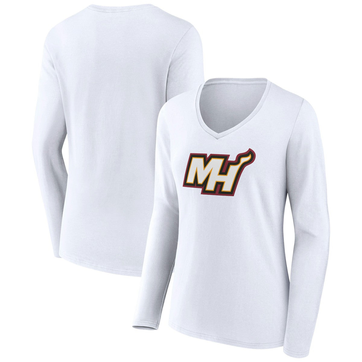 NBA Miami Heat Women's Alternate Logo V-Neck Long Sleeve T-Shirt